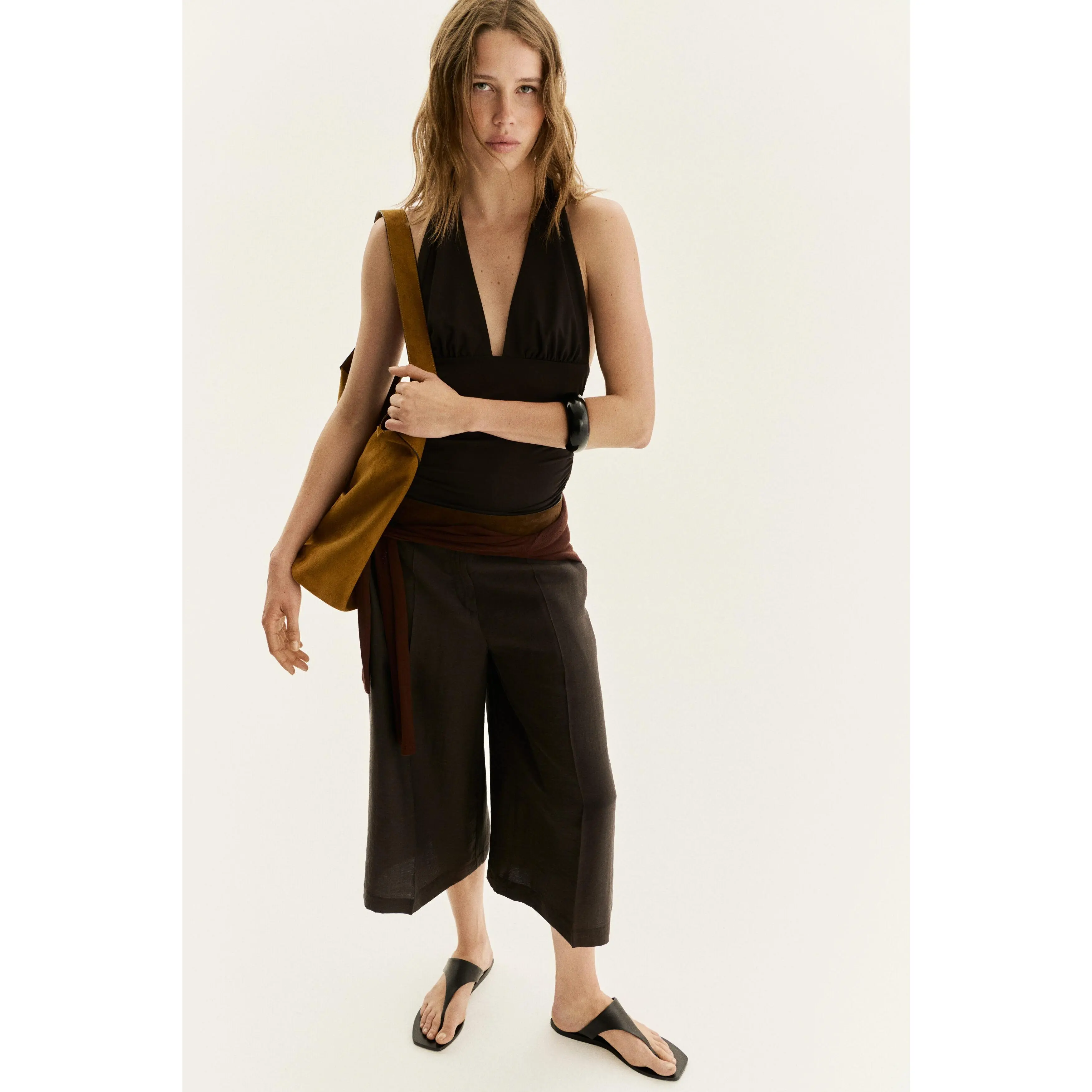 H&M Tailored linen-blend culottes