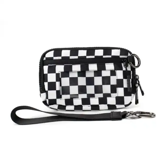 Women's Clutches & Wristlets Phone Wristlet Wallet - Waterproof Nylon Small Wallet Pouch, Detachable Strap, 4 Credit Card Slots, RFID Pocket, ID Window, Carabiner (Gray, Black Leopard, Casual Style)