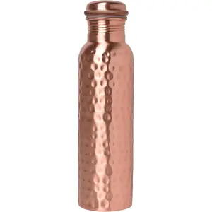 Copper Water Bottle - 30 Oz Large - A Hammered Ayurvedic Pure Copper Vessel For Drinking Healthy Water