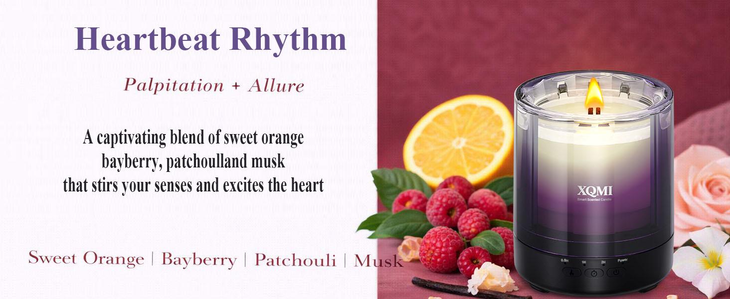 XQMI Remote-Controlled Smart Candle with Real Flame and Timer | Scented soy wax candle for bedroom and office, sleep aid, bedroom decor, room decor, gift for boyfriend, gift for girlfriend