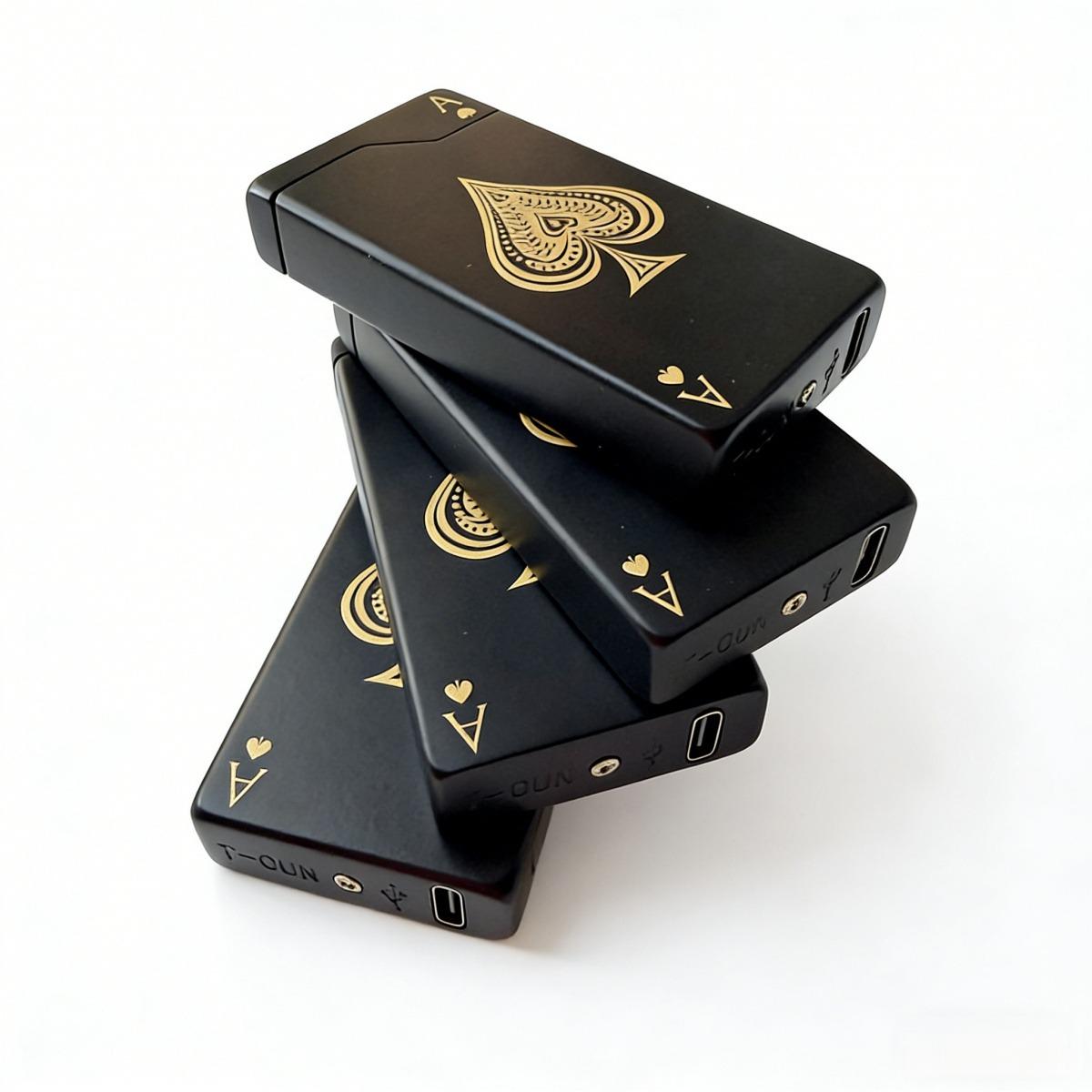 Electric Lighter Rechargeable USB, Dual Arc Plasma Windproof Flameless Metal Lighter with LED Battery Indicator & Automatic Protection, Pocket Size for Candles Camping Kitchen BBQ(No Fuel)