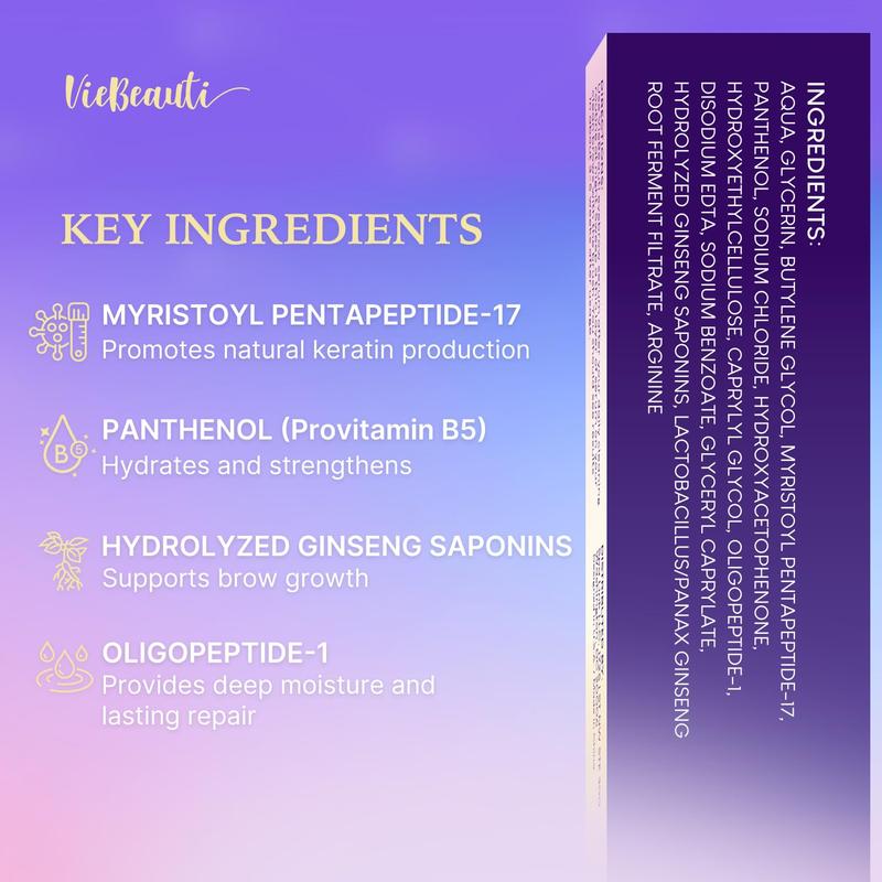 VieBeauti Lash Growth Serum – Advanced Formula for Longer, Fuller, Thicker Lashes – Vegan, Cruelty-Free, for Sensitive Eyes, 3mL (3-Month Supply)