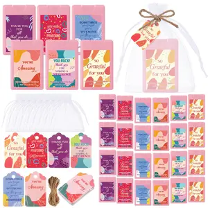 12/24Set Nurse Gifts Small Hand Sanitizer with Motivational Cards & Organza Bags, Appreciation Gifts for Health Workers Employee Teacher, Compact Travel Hand Sanitizer Hydrating & Moisturizing Hand Cleaning