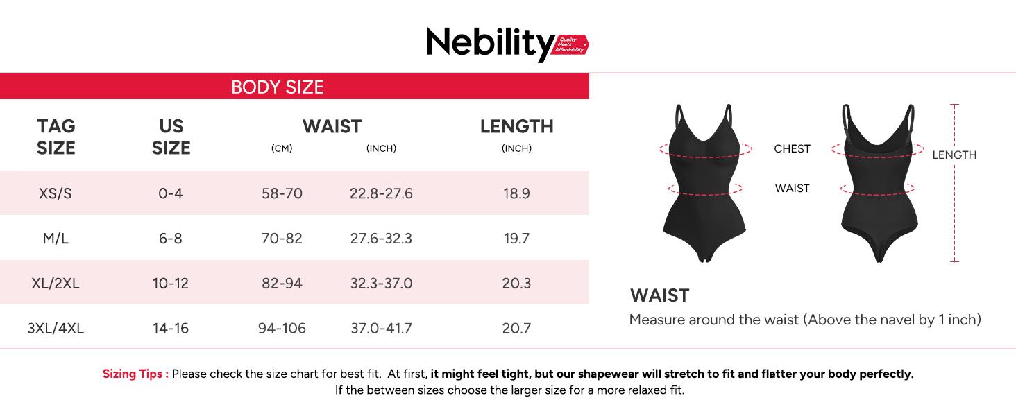 Nebility Women's Seamless V-Neck Thong Bodysuit - Sleeveless Faja Shapewear, Tummy Control Compression, Basic Minimalist Comfort Womenswear Vneck