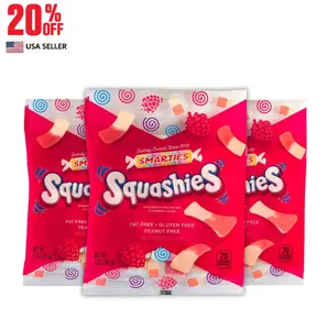 Smarties Squashies Raspberry & Cream Gummy Candy – Soft Chewy Marshmallow Style Sweets – 5oz Bag (Pack of 3)