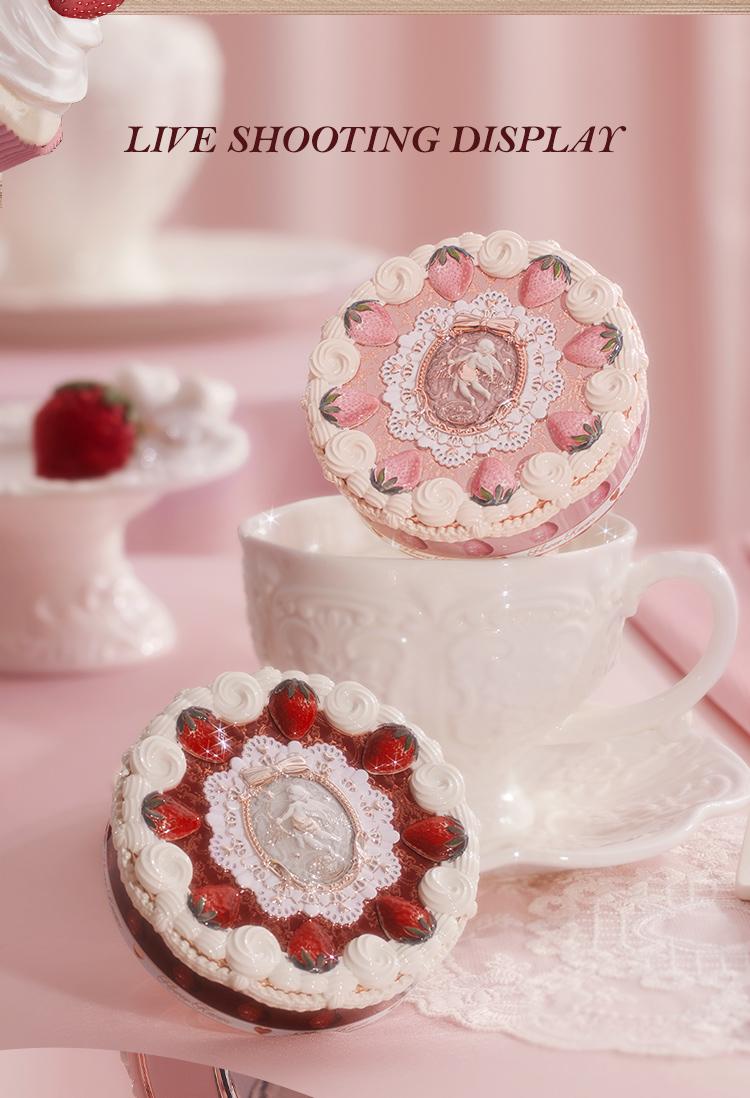 Flower Knows Strawberry Cupid Collection Pressed Powder, oli control, with powder puff, longlasting, non cakey, dealsforyoudays