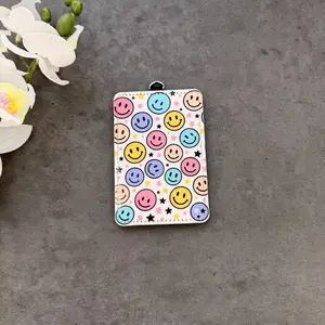 Custom ID Card Holder, Smiley PU Leather Badge Holder, Id Card Holder,Personalized  Badge Holder For Office, School Teacher, Badge Holders