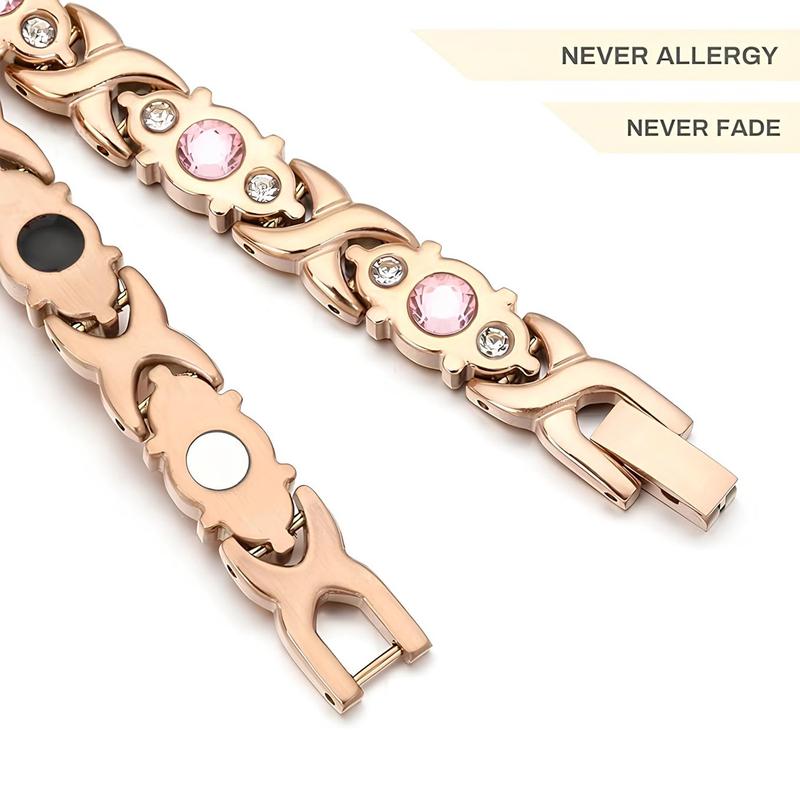 Energy magnet bracelet, eco-friendly alloy with diamonds, Ladies' Wristband Elegant Minimalist Bangle Faith Wear luxury
