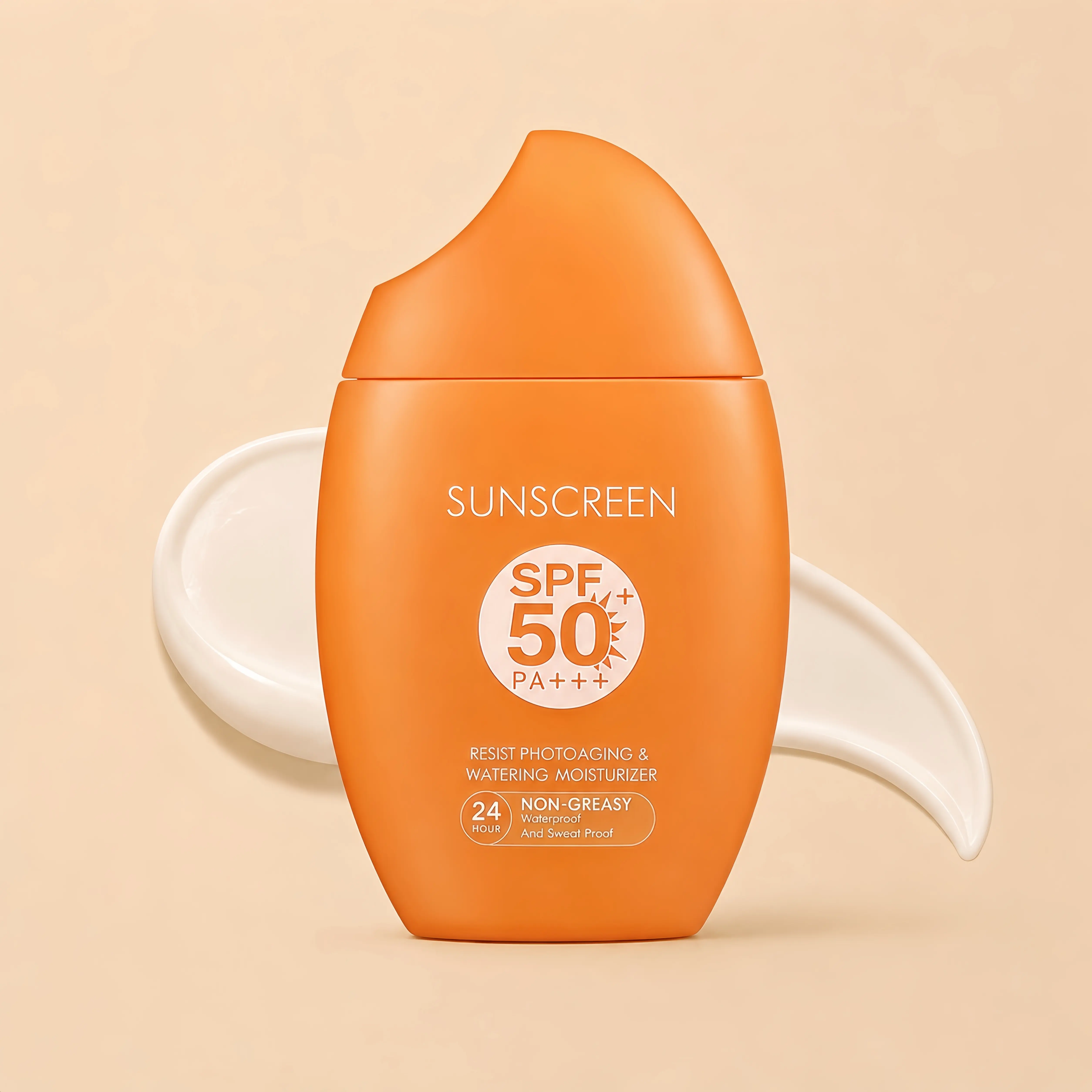 SPF 50 PA+++ Lightweight Sunscreen, Daily UV Protection, Prevent Sunburn & Tanning, Hydrating Non-Greasy Formula, No White Cast, Easy to Spread, Waterproof & Sweat Resistant