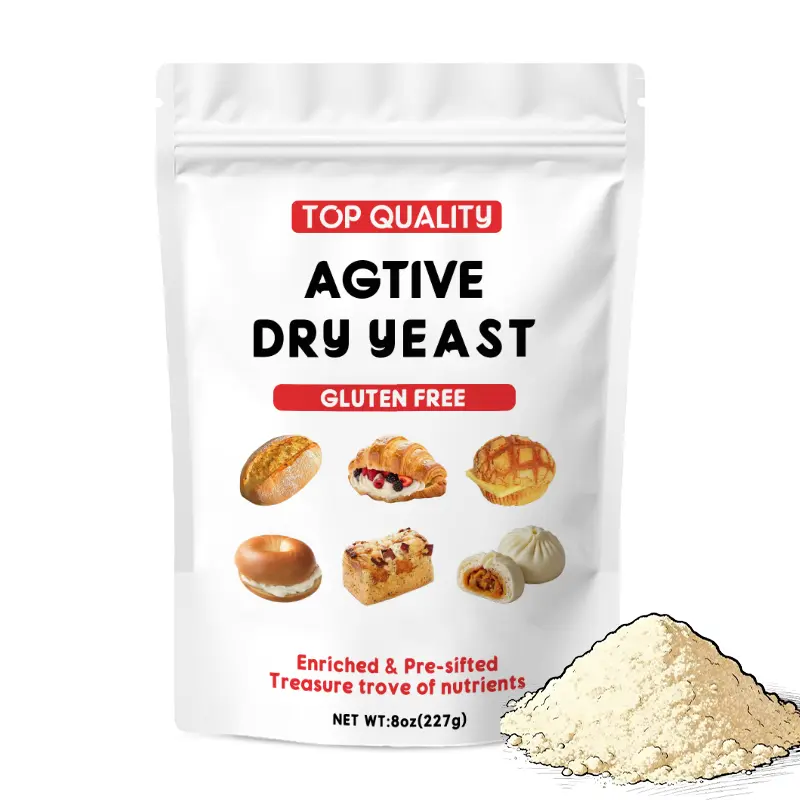 Wacacee Gluten-Free Fast-Acting Active Dry Yeast, 8 oz (227g) - Strong & Stable Leavening Agent, Mild Aroma, Fragrance-Free, Moisture-Seal, Room Temp Direct-to-Batter Use, Home Bakers' Essential with Stringent Quality Control for Bread, Pizza Dough, Stron