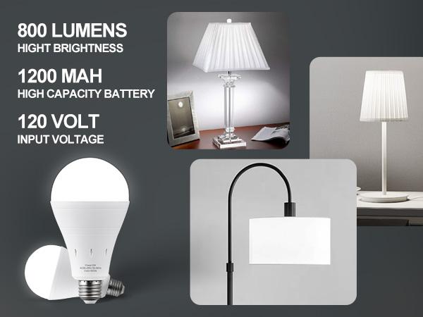 DEBAOBULB Warrenty Brand Cool White 9W 1200mAh Rechargeable LED Light Bulb with Hook for Home Power Failure & Outdoor Use 6000K Energy Efficient Emergency Lighting Outdoorfun