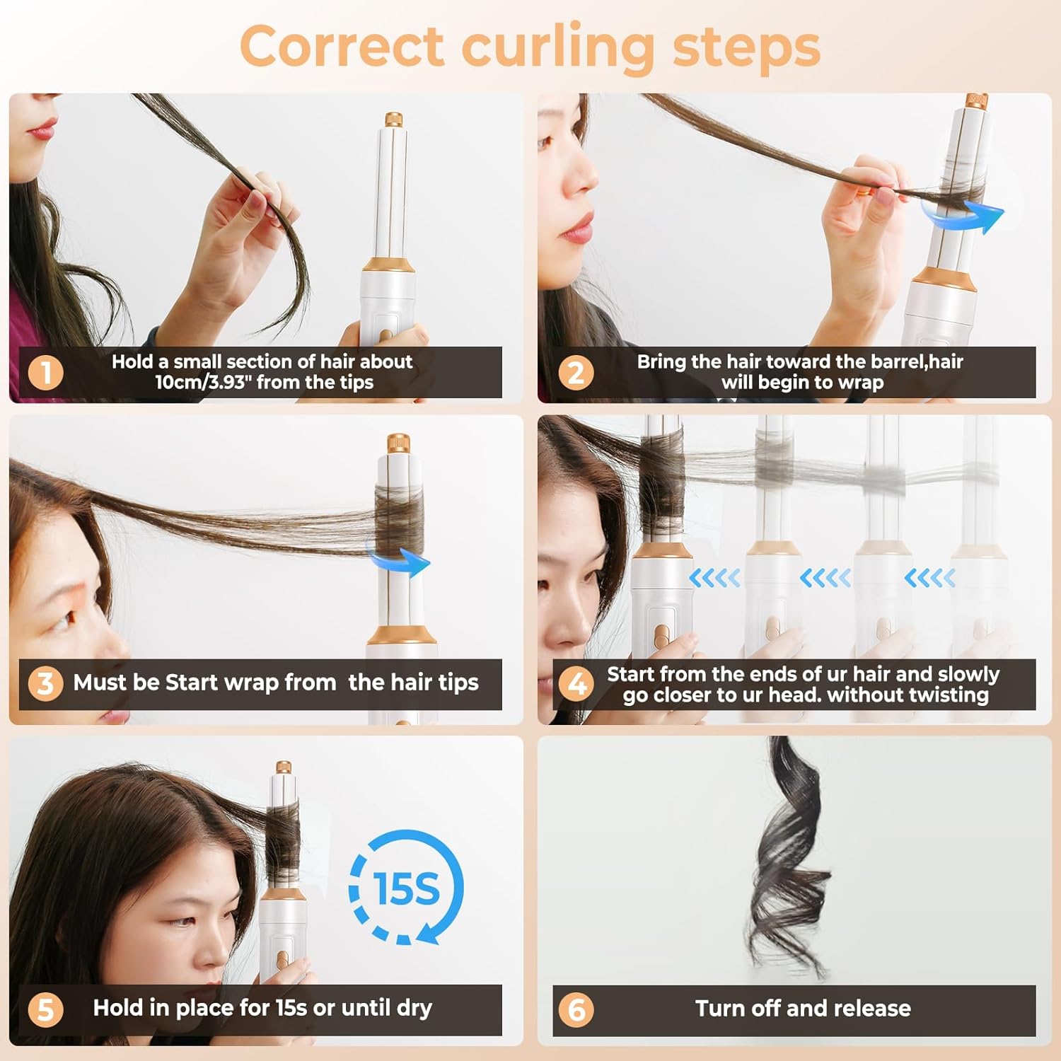 7-in-1 Hair Dryer Comb, Powerful Blow Dryer Comb with Air Curler, Blow Dryer Comb with Diffuser, Ionic Hot Air Comb for Quick Drying, Volumizing, Curling, Straightening, Hair Styling Tool, Voltage 100-120V