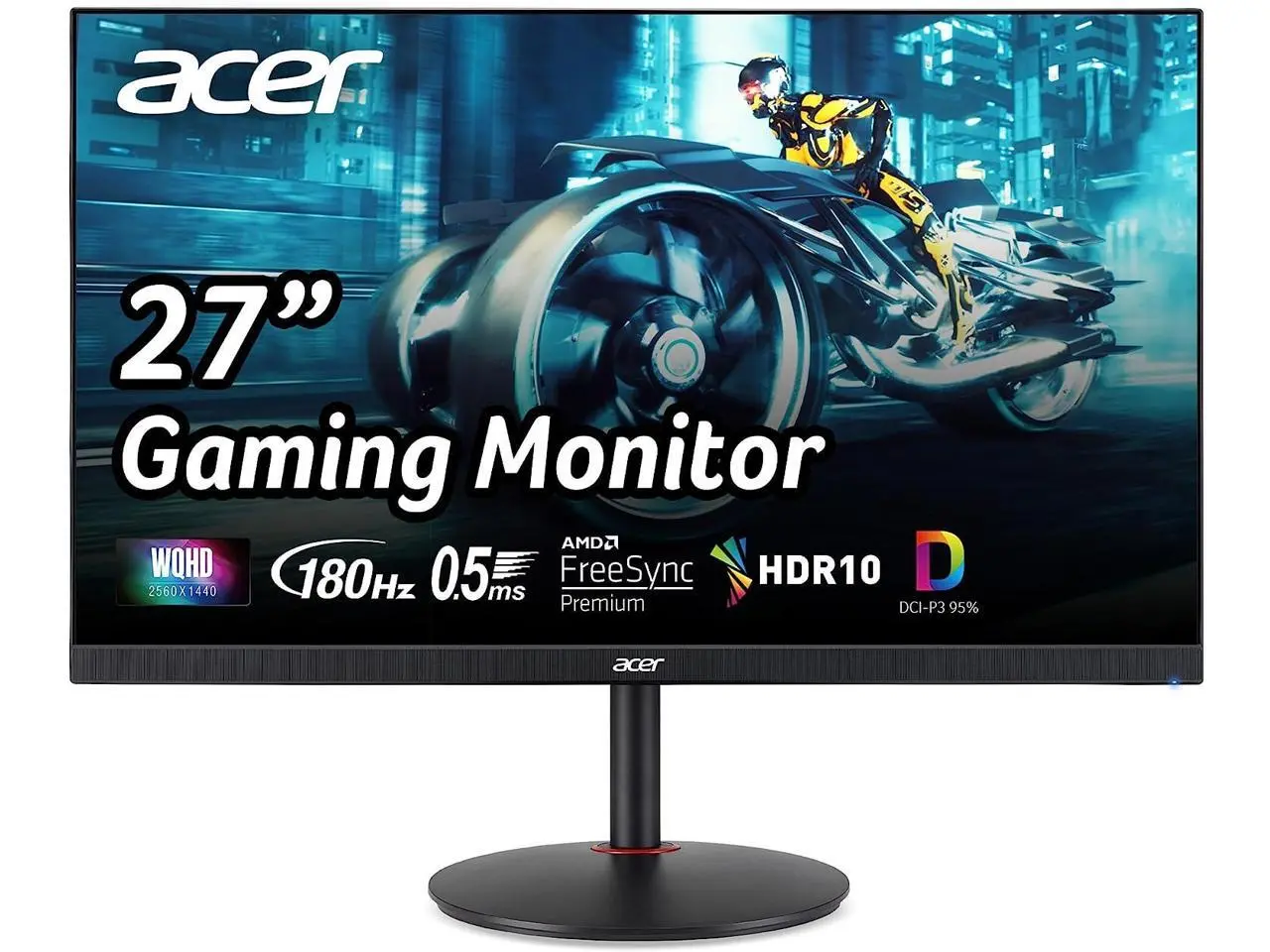 Acer Nitro 27 inch QHD 2K 1440P 180Hz IPS AMD FreeSync (AMD Adaptive Sync) Gaming Computer Monitor with Height, Pivot, Swivel, Tilt stand XV271U M3BMIIPRX