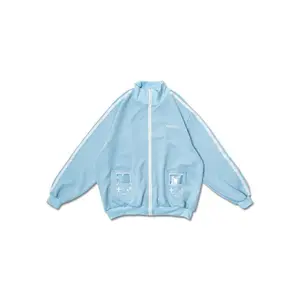 Game Over Pastel Blue Jersey Oversized Jacket