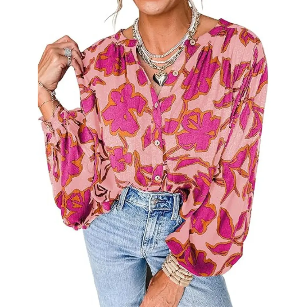 PRETTYGARDEN Women's Floral Button Down Blouse Fall Fashion Dressy Casual Long Sleeve Shirts Spring Top Boho Clothes PRETTYGARDEN Women's Floral Button Down Blouse Fall Fashion Dressy Casual Long Sleeve Shirts Spring Top Boho Clothes