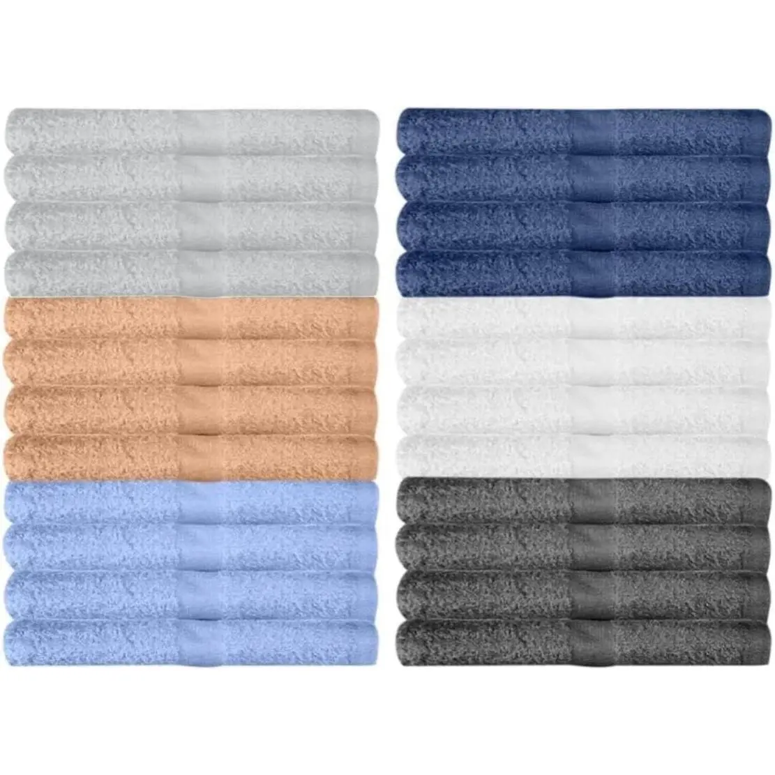 Washcloths 24 Pack Multicolour Wash Cloths for Bathroom, Spa, and Gym Towel, Extra-Absorbent Flannel Face 100% Cotton(12x12)