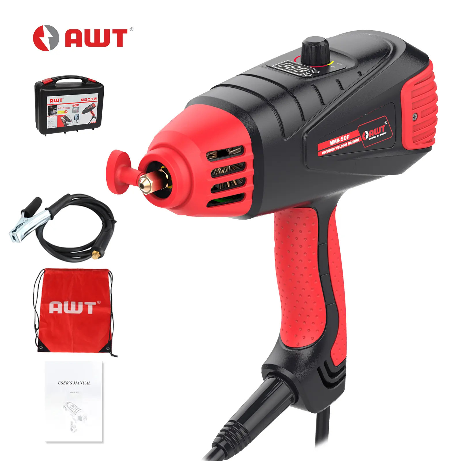 AWT Portable Handheld IGBT Inverter Arc Welder - 110V Power Handheld Stick Welder, MMA Gun Set & Welding Rod Compatible, Compact Powerful Tool for Home Users, Industrial Welds