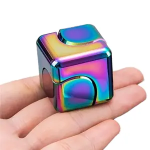 Colorful Metal Fidget Cube Puzzle Cube Handheld Fidget Toy Stress Relief for Office Desk Novelty Gift for Adults Teens Christmas Birthday Easter Stocking Stuffer Gift