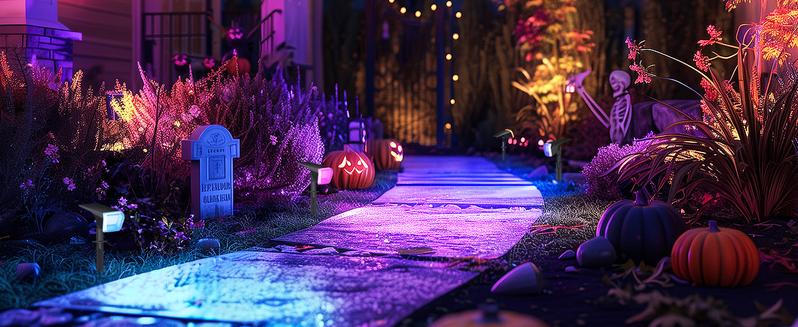 Linkind RGB Halloween Lights Outdoor Solar Spotlights IP67 Waterproof 10 Lighting Modes Color Changing Outdoor Lighting for Yard Garden Landscape Christmas Halloween Decorations (Multicolor, 4 Pack)