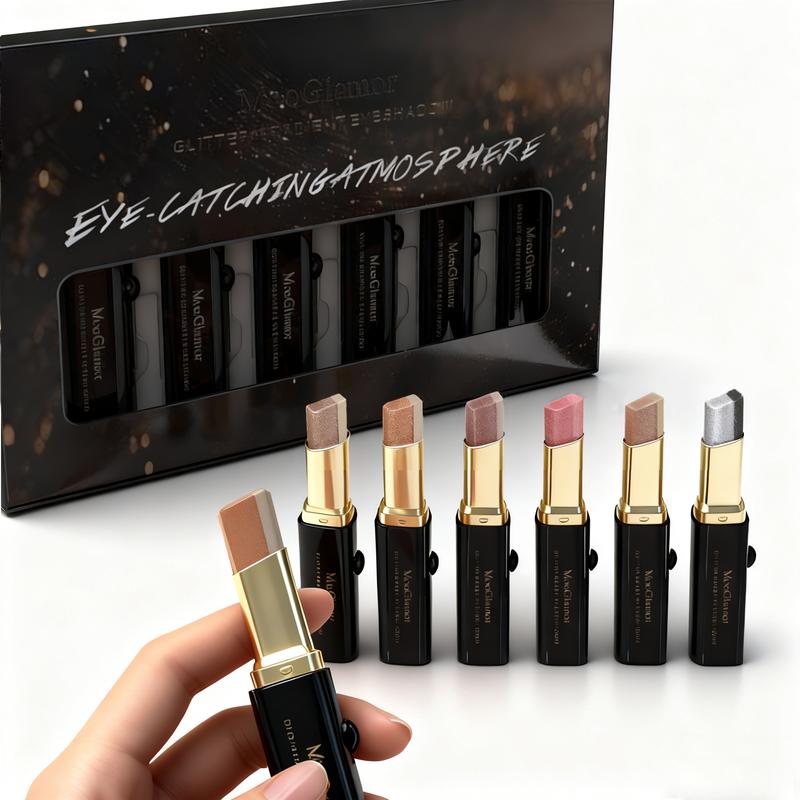 MooGlamor Matte Two Color Eyeshadow Stick Set Long Lasting Makeup Waterproof Highlighter Glossy EyeShadow Pencil Suitable For Beginners Cosmetic