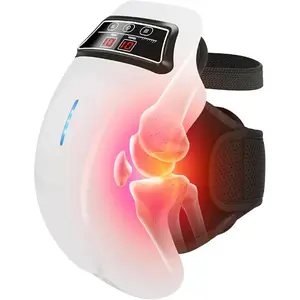 Knee Massager with 9 Level Heat Vibration Massage for Pain Relief Swelling Stiff Joints Adjustable Straps Family Friendly