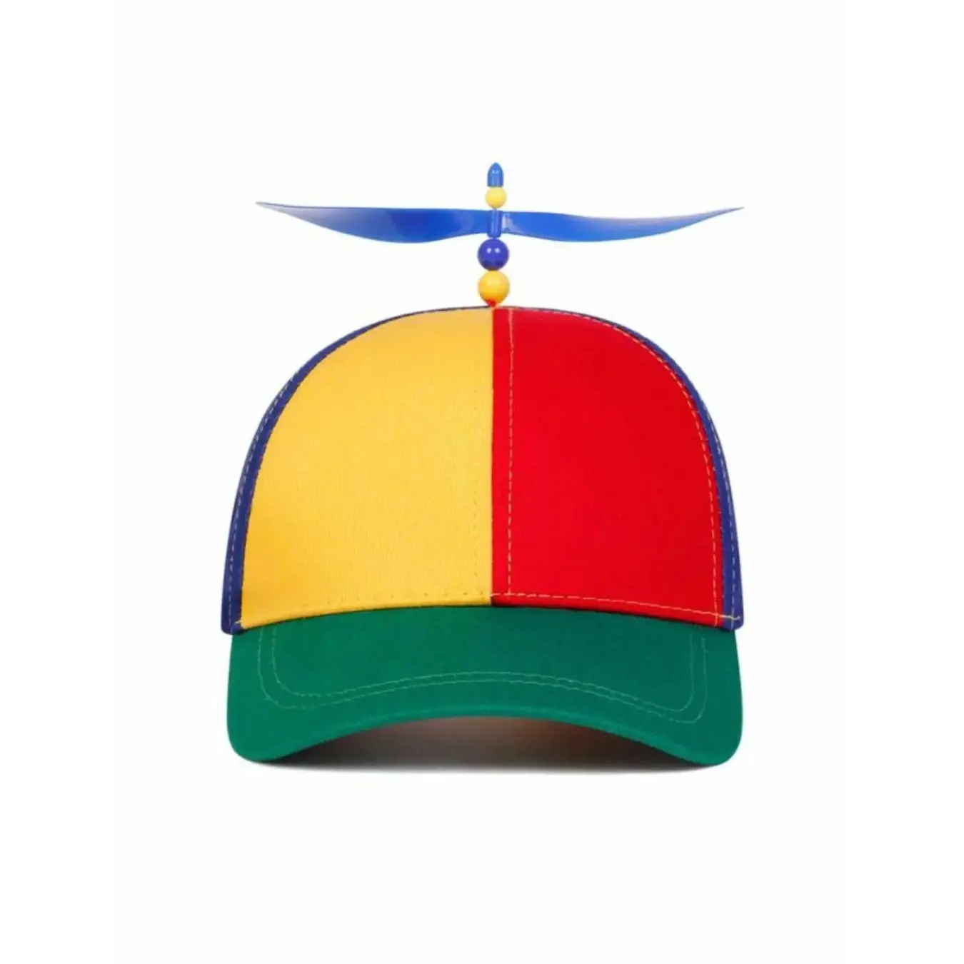 Adjustable, Durable & Lightweight Snapback Hat - 360-Rotatable Helicopter Propeller Bamboo Dragonfly, Rainbow Colorful Spinning Blades, 1 Size for Teens Adults, Birthday Party Festival Use, Whimsical Fun Gift, One Size,back to school,back to school haul