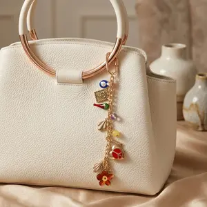 Vintage Evil Eye Keychain Pendant, Bohemian Bag Chain Charm for Backpack and Handbag