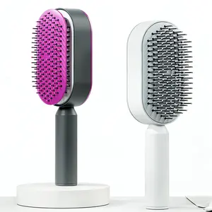 Newly Upgraded Press-Type Self-Cleaning Combs 1-Piece Press-Type Cleaning Design Air Cushion Massage Combs 3D Air Cushion Brush for Enhanced Hair Care，Different hair type and hair volume，Hair Defining Styling Brush，gifts for girl，birthday gifts，part gifts