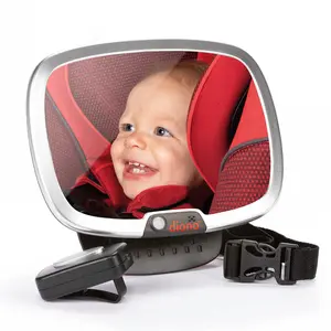 Diono Easy View Plus Baby Car Mirror with Light – 360° Rear Facing Mirror, LED Night Light, Shatterproof & Crash Tested
