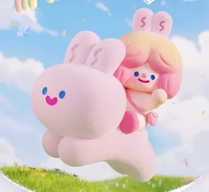 【Live Unboxing】[FINDING UNICORN] RICO-200% HAPPY RUNNING WITH COCO RABBIT RiCO Collection Figurine Toys for Modern Home Decor, Collectible Art Toy Cute Figures Desktop Ornament Collectible Toys Birthday Gifts