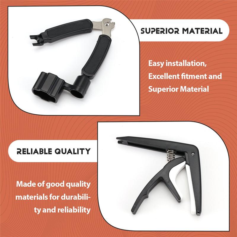 65 PCS Guitar Accessories Kit with Guitar Strings, Tuner, Capo, Picks, Pick Holder, Thumb Finger Picks, Bridge Pins