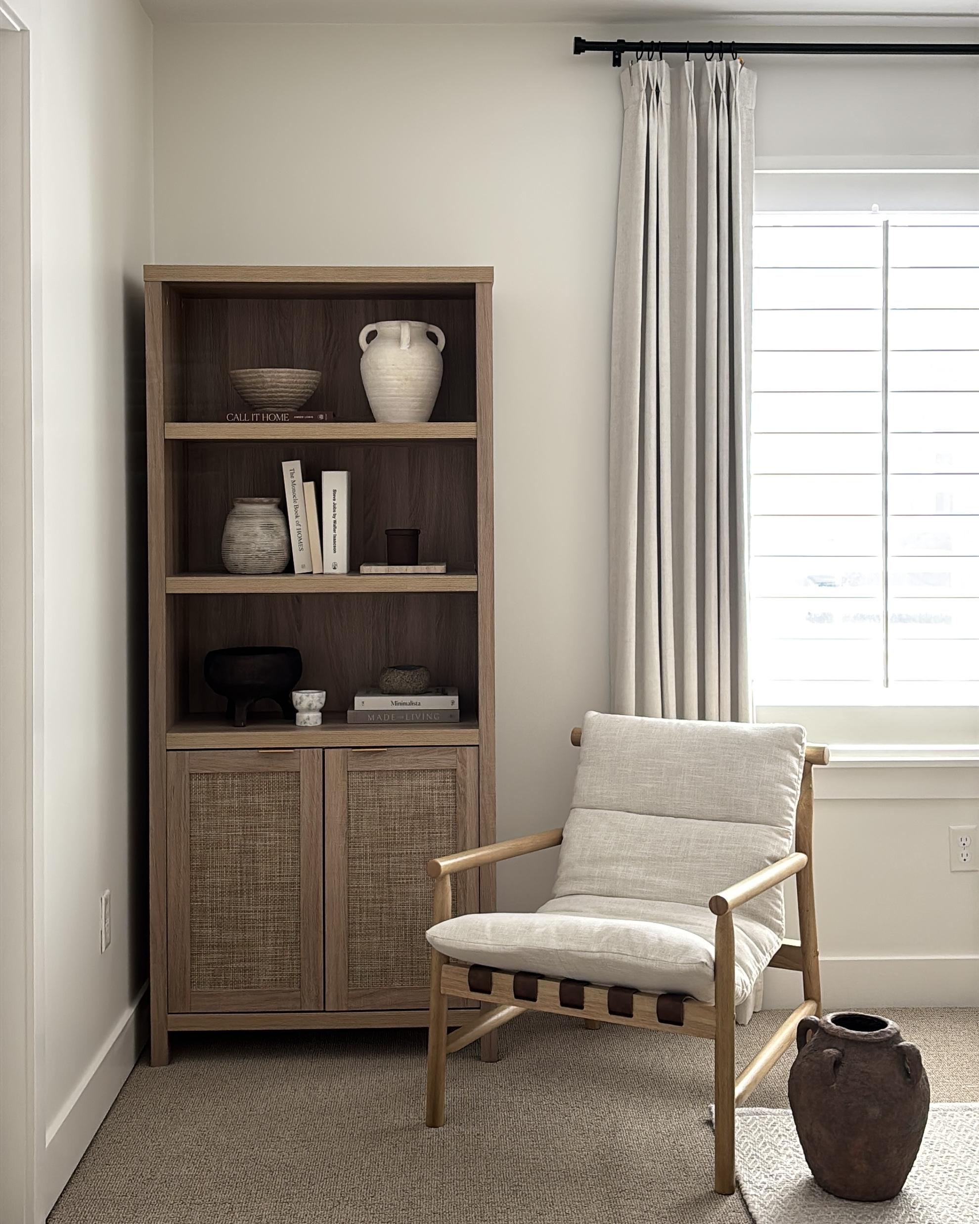 DAYALANE Mid Century Modern Beth Sling Accent Chair Living Room Chair with Solid Wood Frame Comfy Upholstered Single Sofa Armchair for Reception Bedroom Reading Beige