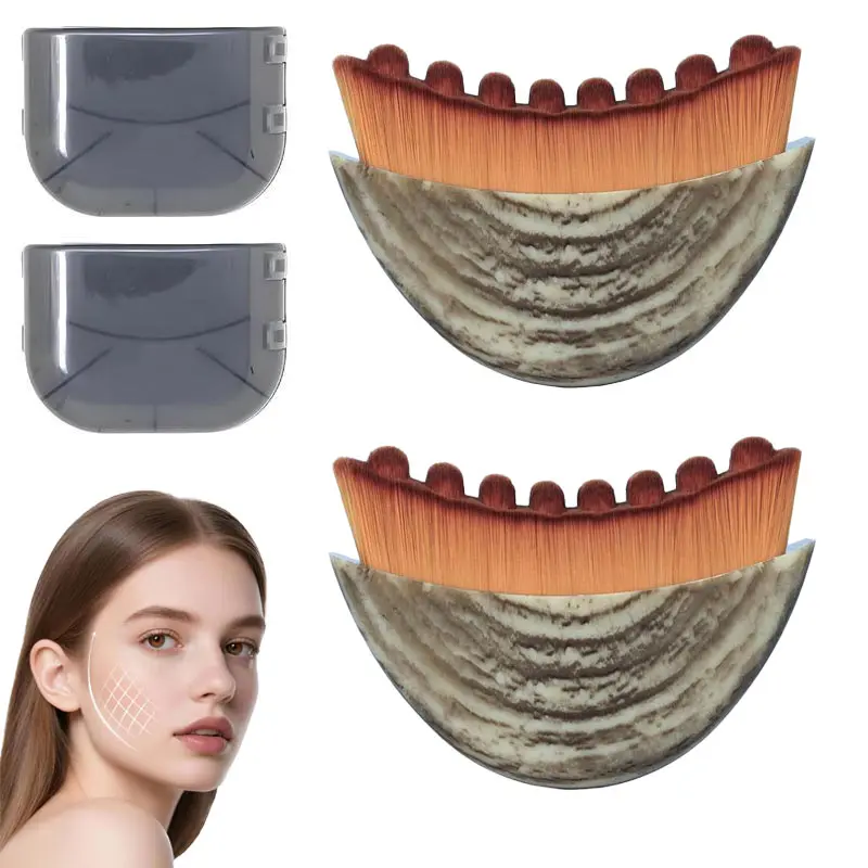 2PCS Lymphatic Contour Face Brush for Jawline & Chin Sculpting Dry Brushing Massager for Lymphatic Drainage & Facial Fatigue Relief Ergonomically Designed to Fit The Skin Precisely Beauty Roller
