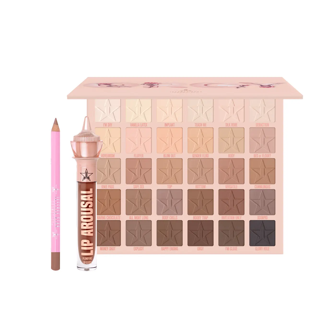 Hot Date Makeup Bundle - Includes Velour Lip Liner 'Reverse Cowgirl,' Lip Arousal 'Craving Chocolate,' & O*** Palette Hot Date Makeup Bundle - Includes Velour Lip Liner 'Reverse Cowgirl,' Lip Arousal 'Craving Chocolate,' & O*** Palette