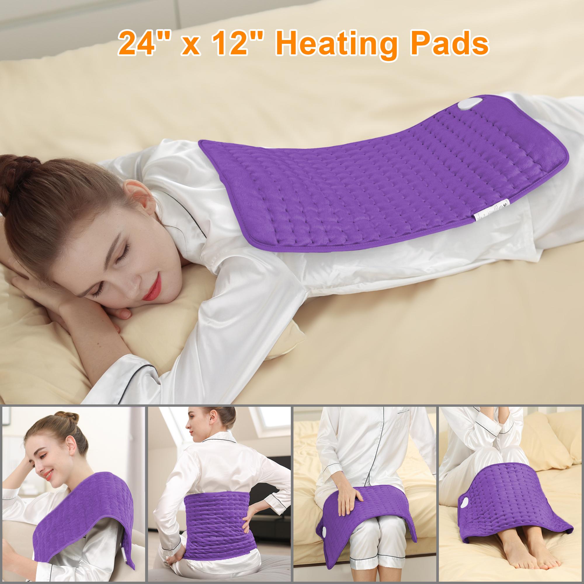 Dark Color Heating pad, size 40in×20in, 33in×17in, 24in×12in, 6 temperature levels and 4 time settings, portable, back, neck, shoulders and legs heating, machine washable, perfect holiday gift for men, women, parents, Christmas gift