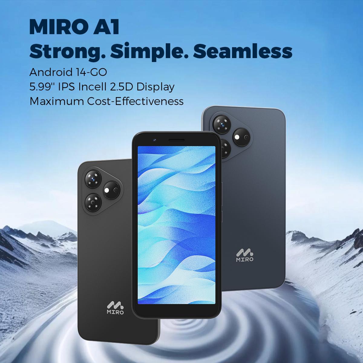 MIRO A1 Smartphone Unlocked GPS-Enabled Octa-core Android 14 4(2+2)GB RAM 32GB Expandable up to 1TB 4G Dual SIM 5.99'' HD 2.5D Display Cellphone MIRO A1 Smartphone Unlocked GPS-Enabled Octa-core Android 14 4(2+2)GB RAM 32GB Expandable up to 1TB 4G Dual SIM 5.99'' HD 2.5D Display Cellphone