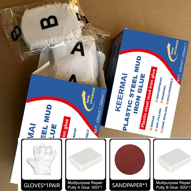 Plastic Steel Mud Iron Glue High Strength Waterproof Leak Repair Adhesive Multi Functional AB Glue for Ceramic Tile Patching Bonding 100ml/200ml