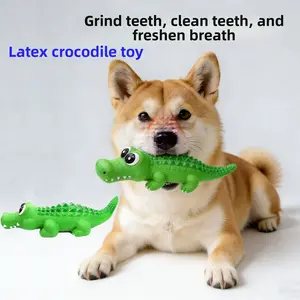 Latex Crocodile Toy for Aggressive Chewers - Tough Indestructible Dog Chew Toys for Large Medium Small Breeds to Keep Them Busy