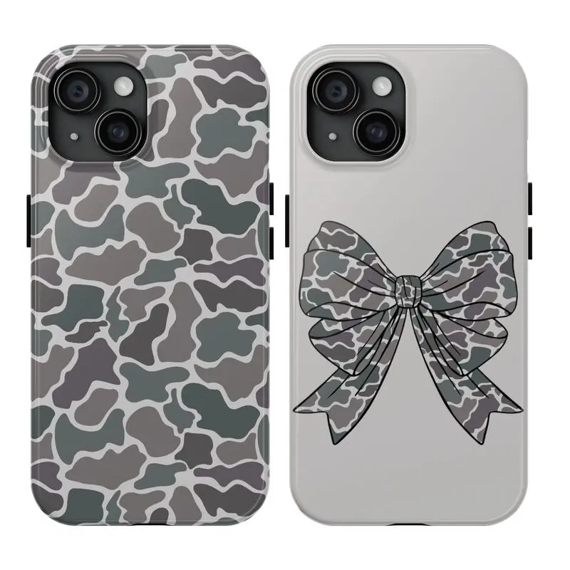 Old Camo Pattern Phone Case for Couples, Matching Phone Cases for iPhone 17 16 Pro Max 15 14 13 12 11 Samsung S24 S23 S22 S21, Duck Hunting Gift for Boyfriend Girlfriend, Gift for Her Gift for Him