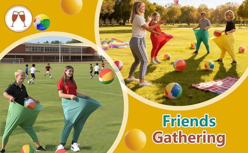 6 Pcs Granny Pants Yard Game, 2025 New Funny Giant Stretchy Pants, Granny Pants Outdoor Game with 4 Bouncy Balls & 1 Pump & 1 Granny Pant ( Random Color )