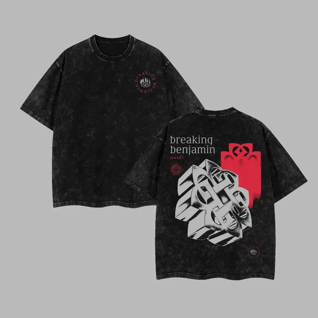 [$$$ROCKLIFE] Breaking Benjamin 2025 Retro Unisex Acid Two Sides Washed Hoodie Shirt, Hard Rock Energy Meets Modern Alt-Streetwear ,Rock Band Washed Shirt, Oversized Vintage Tee, Heavy Metal Merch, Gift for Rock Fans WTW
