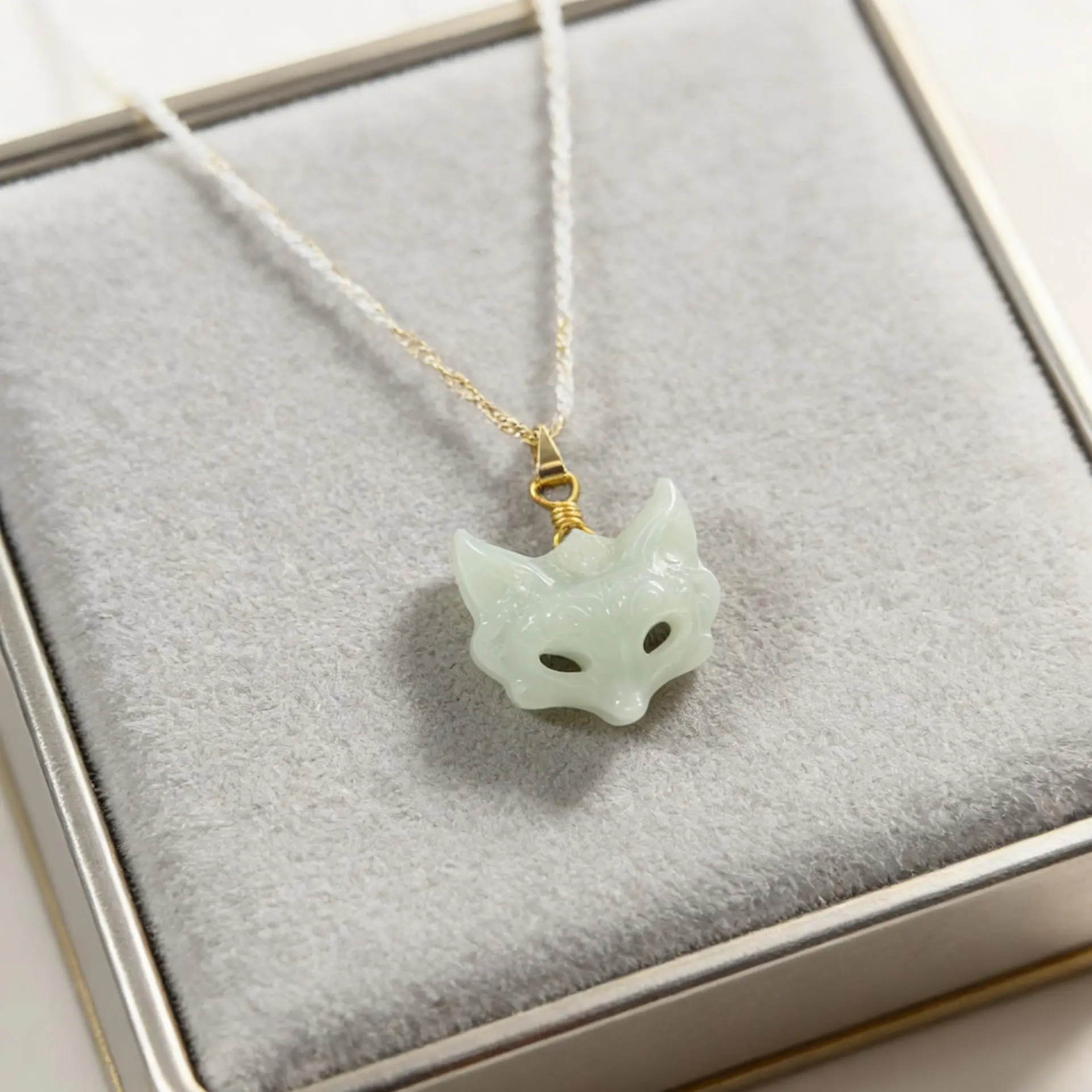 Natural Jade Fox Mask Jade Necklace  for Daily Wear Elegant and Stylish Jewelry