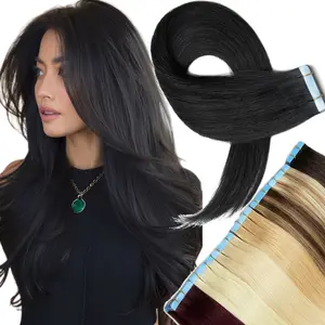 20PCS/Pack Straight Tape In Hair Extensions Human Hair,Long Tape In Hair Extensions,4*0.8cm Tape Glue Hair Extensions,Classic Tape In Hair Extensions Install Easy Can Be Reused,Double Side Tape Hair Daily Hair Extensions,Blonde/Brown Hair Extensions,30G
