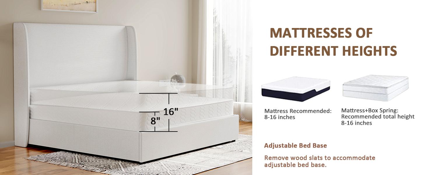 AMERLIFE Lift Up Storage Bed Frame Linen Upholstered Platform Bed/Hydraulic Storage/Modern Wingback Headboard/No Box Spring Needed,Best Gift Ideas/Christmas Gifts