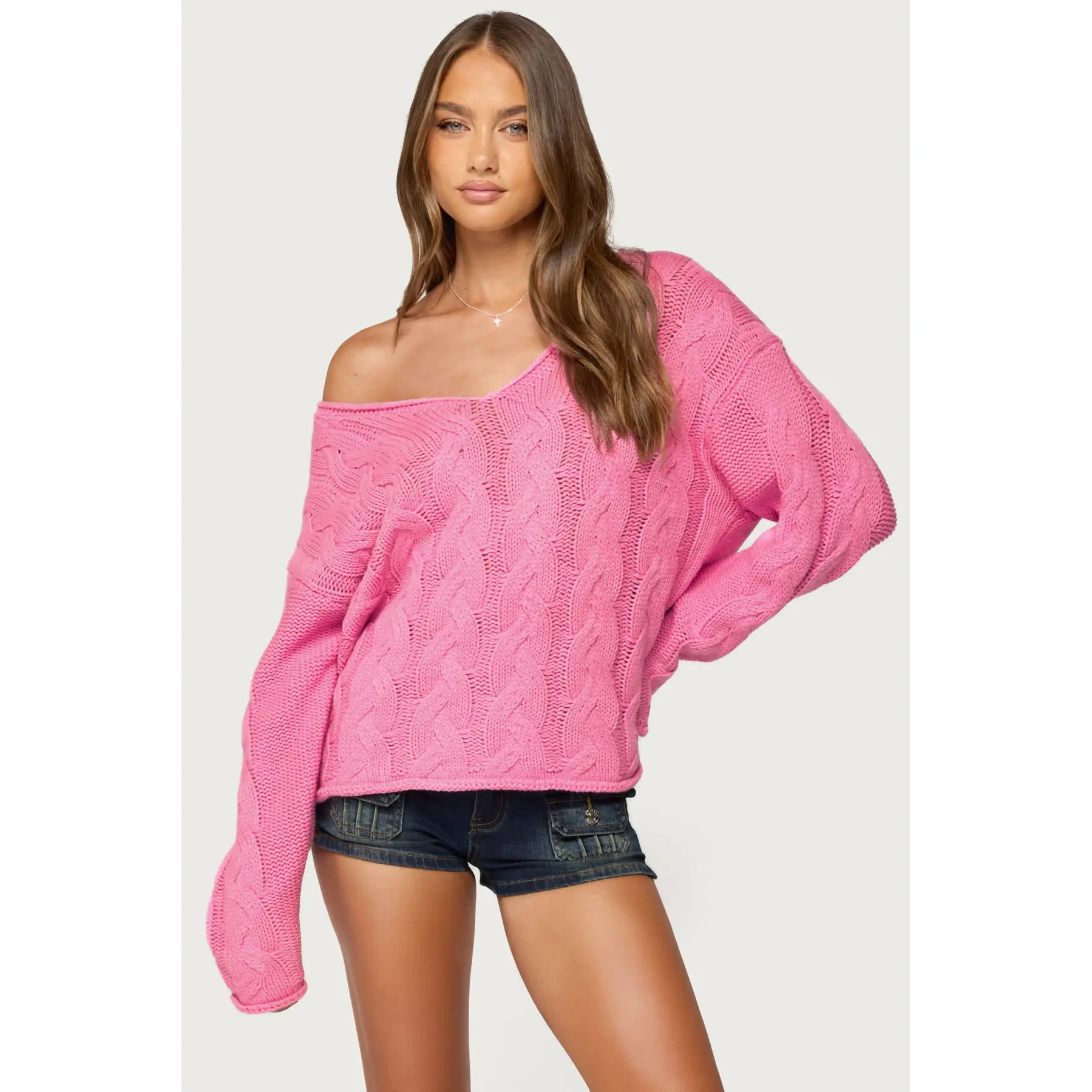 Inga Oversized Cable Knit Sweater