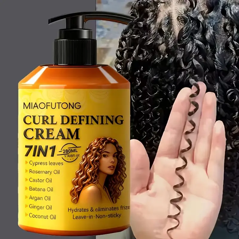 Curl Cream, Hydrating Hair Balm with 7-in-1 Hair Oil - Natural Hair Care Infused with Biota Essence, Rosemary Oil, Castor Oil & Coconut Oil, Deep Moisture, Radiant Shine, Anti-Frizz Formula, Perfect for Waves, Curl-Defining Cream, Moisturizing Curl Cream
