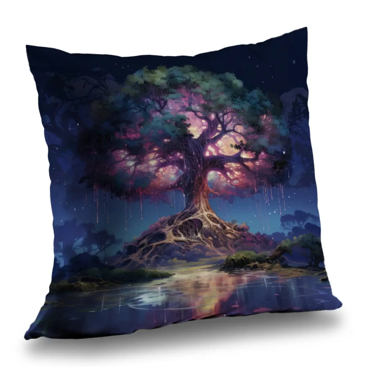 MWW C1PT2020Y8PZ5L Cozy Aesthetic Nature-Inspired Print Pink Polyester Twill Throw Pillow, 20 x 20 in, Lightweight Insert, Easy Fluffing & Reshaping - Home Decor Soft Furnishing, Easy Fluffing And Reshaping