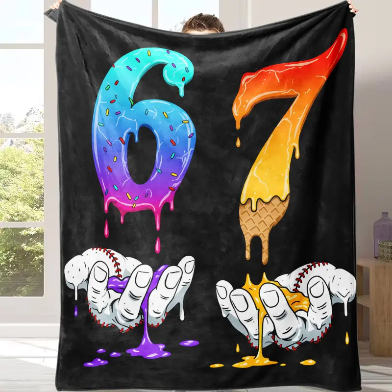 Countdown Sale! Soft Flannel Digital-Patterned Blanket - Warm Nap Blanket for Sofa, Bed, Travel - All-Season Gift for Friends, Parents, Children, Flannel Blankets