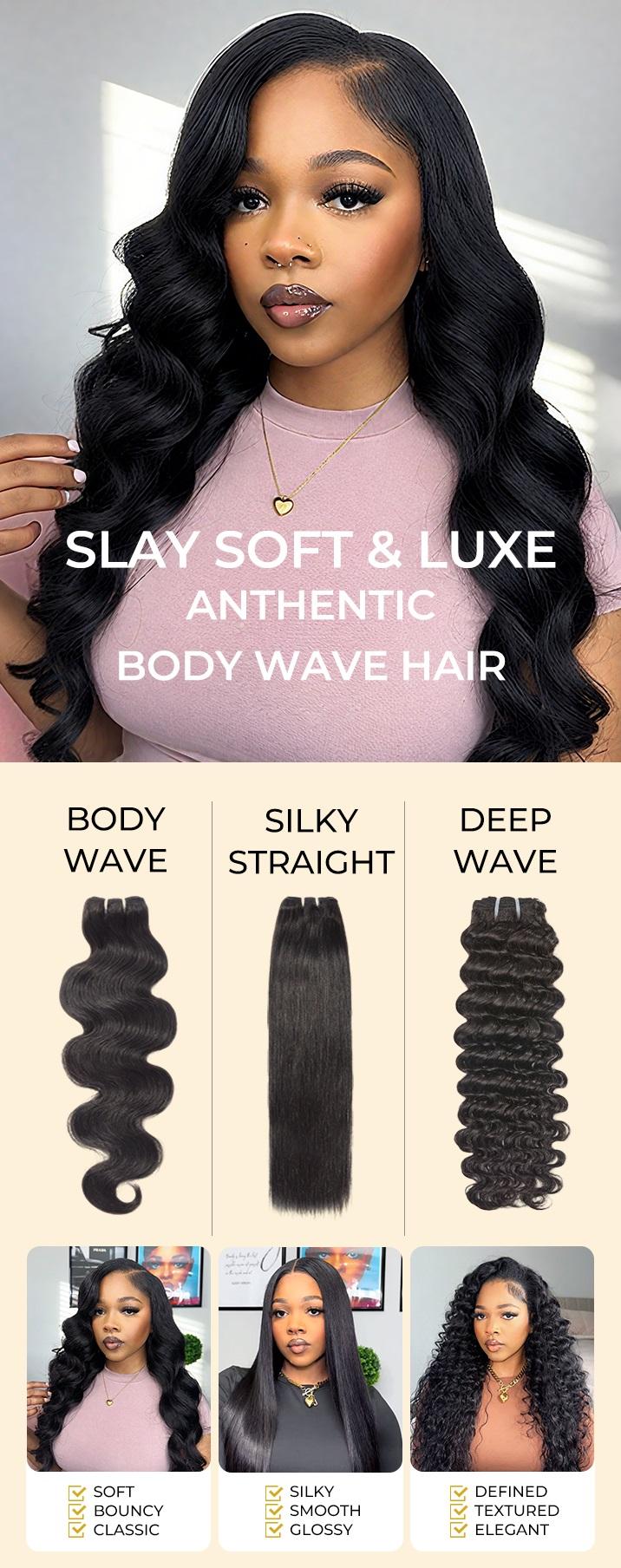 [Wequeen] Body Wave Human Hair Bundles 36" Brazilian 100% Human Hair Budget Friendly 10A Grade Viral Hair Natural Black Color Valentine Gifts
