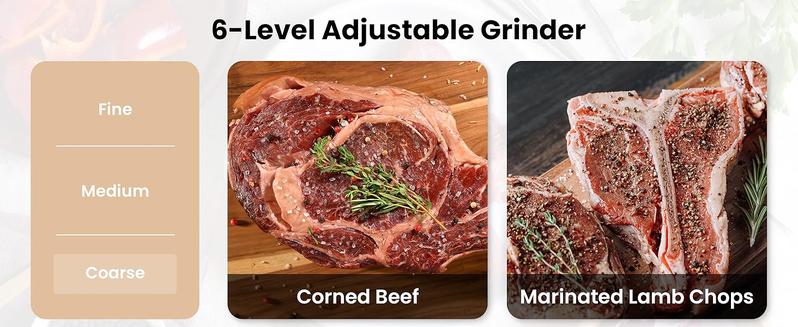 Salt and Pepper Grinder Set Electric,Rechargeable Salt and Pepper Shakers Stainless Steel with USB C Dual Charging Base,Upgraded Large Capacity,Adjustable Coarseness,Ideal for Mom